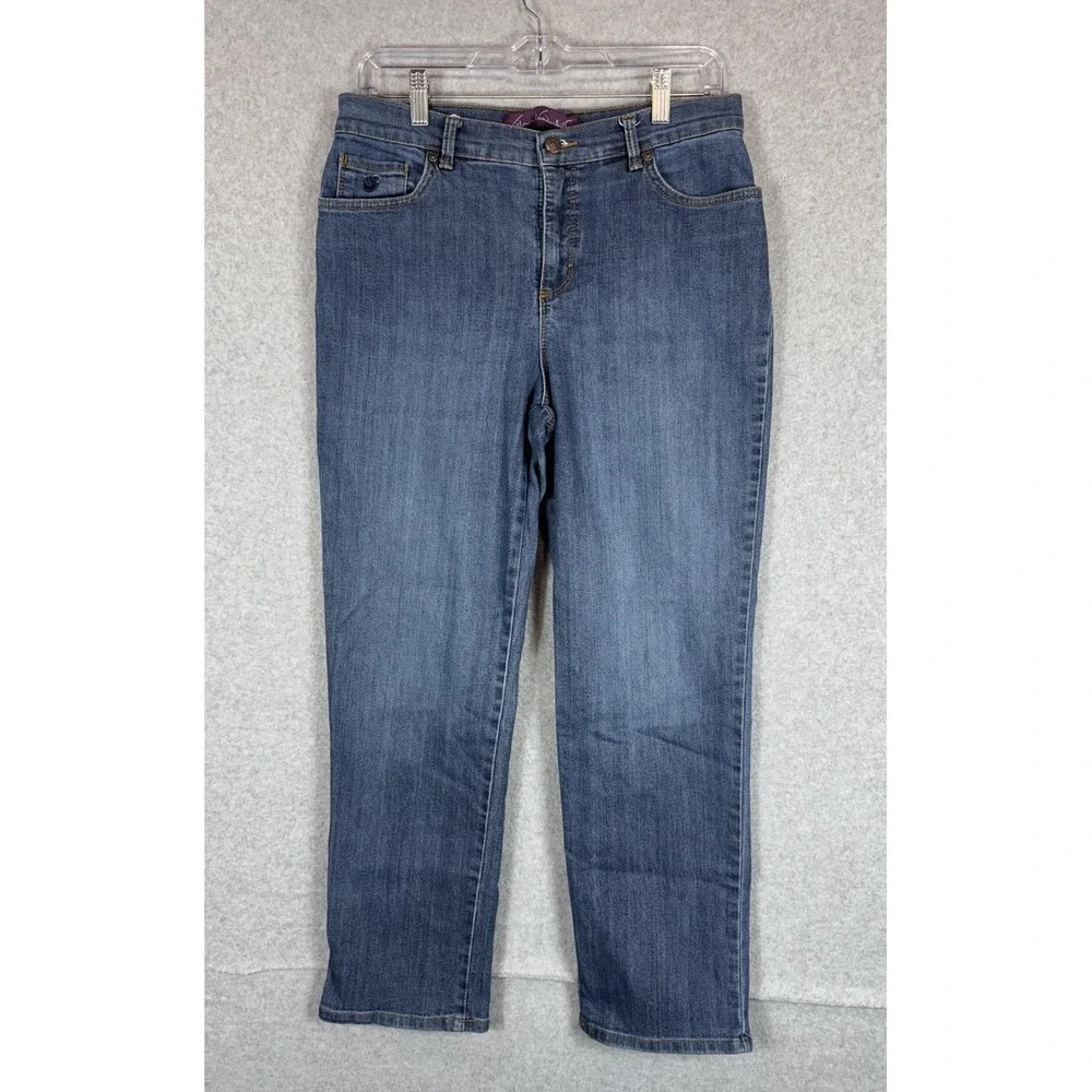 Gloria Vanderbilt Jeans Womens 10 Petite Blue Amanda Classic Tapered Denim Pants